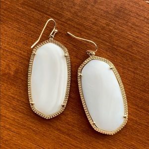 Kendra Scott Gold Danielle Earrings in White Pearl